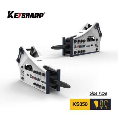 KS350 نوع جانبی شکستن هیدرولیک 165mm Chisel 150-300bpm Excavator Rock Breaker