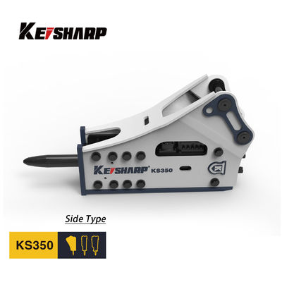 KS350 نوع جانبی شکستن هیدرولیک 165mm Chisel 150-300bpm Excavator Rock Breaker