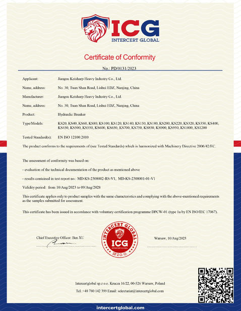 چین Jiangsu Keisharp Heavy Industry Co., Ltd. گواهینامه ها